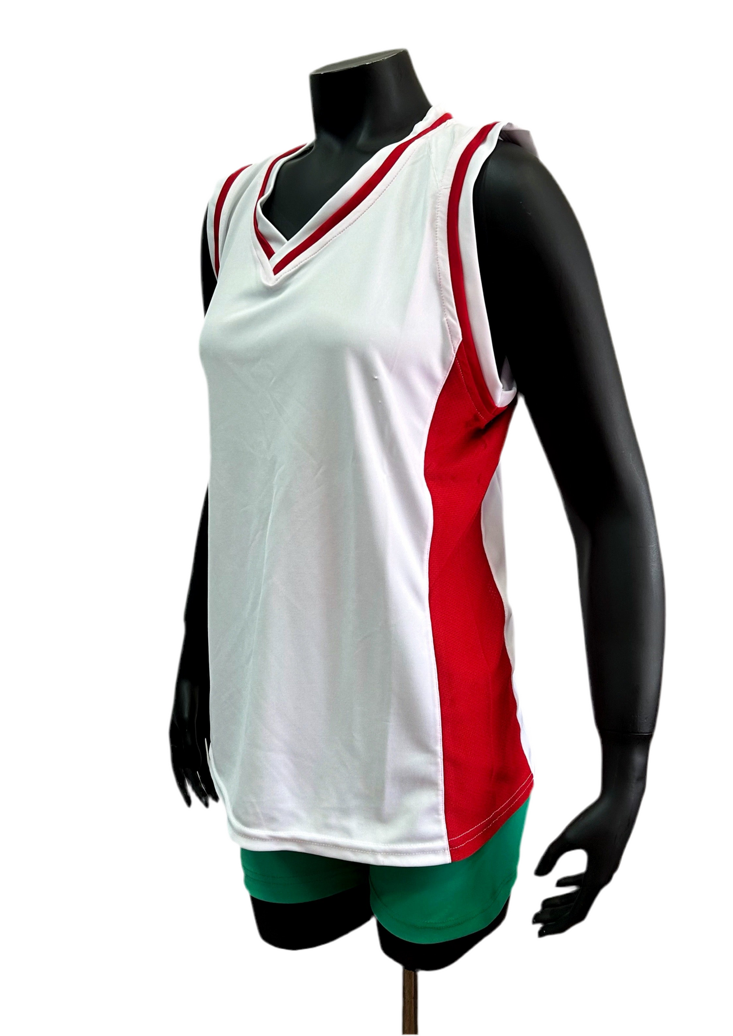Camiseta de Básquetbol Mujer Mundial Blanco Rojo | M | L || LJS