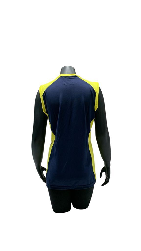 Camiseta mundial dama azul marino/amarillo villa
