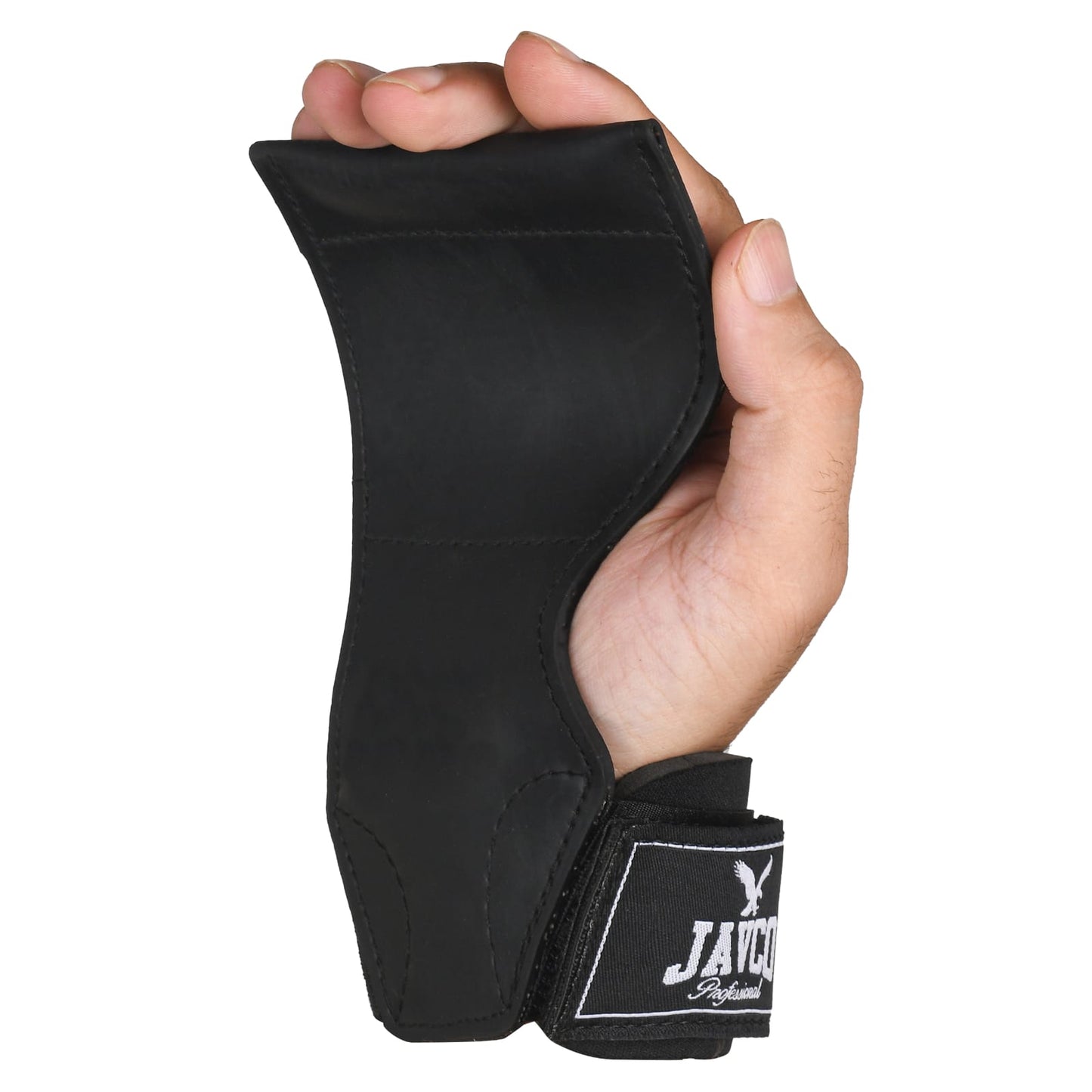Callera para gimnasio marca Javco con muñequera ajustable y cierre de velcro, diseñada para proteger las manos durante entrenamientos de pesas, calistenia y cross training.
