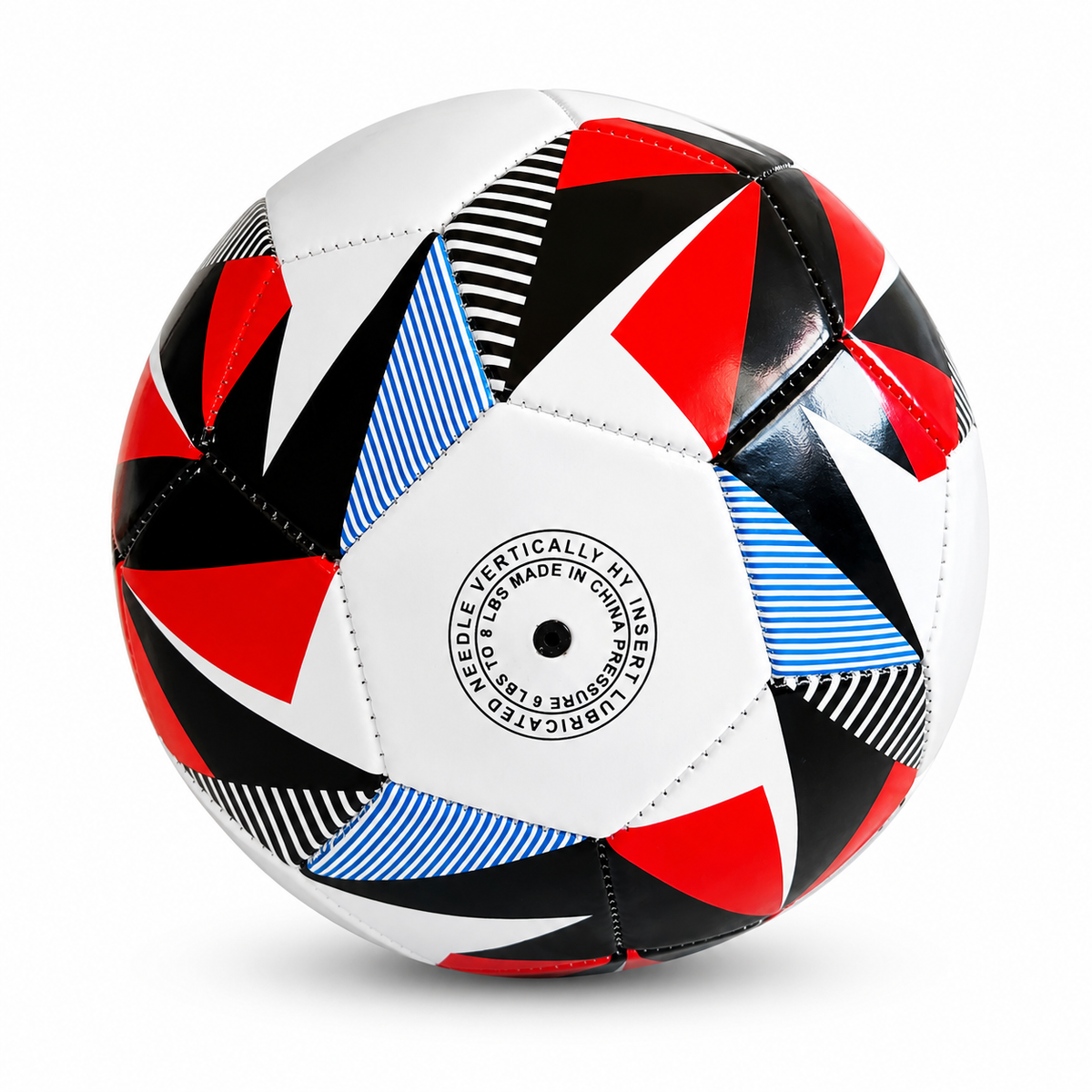 Balón fútbol eco N°5 Blanco - Rojo - Azul