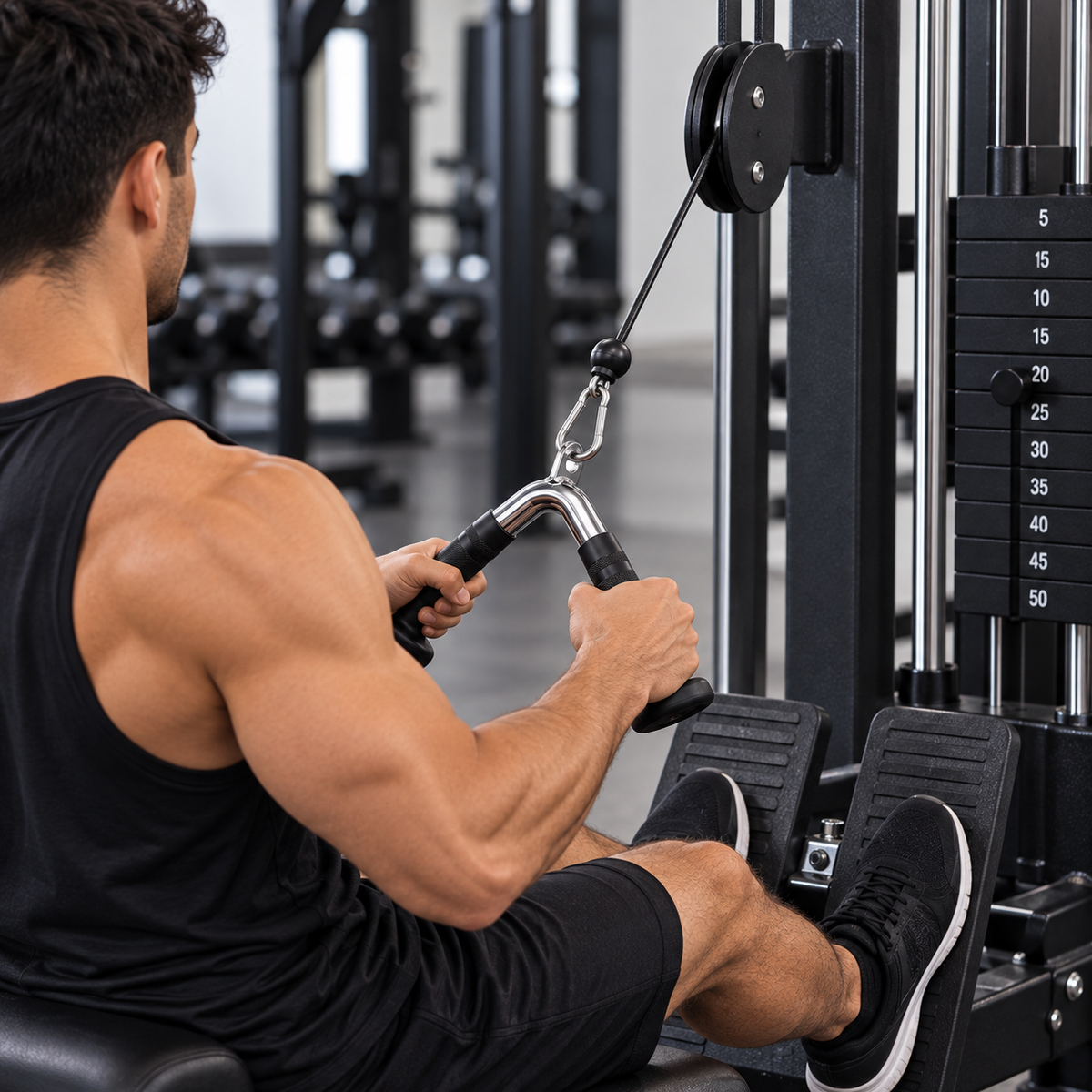 Barra para polea tricep V