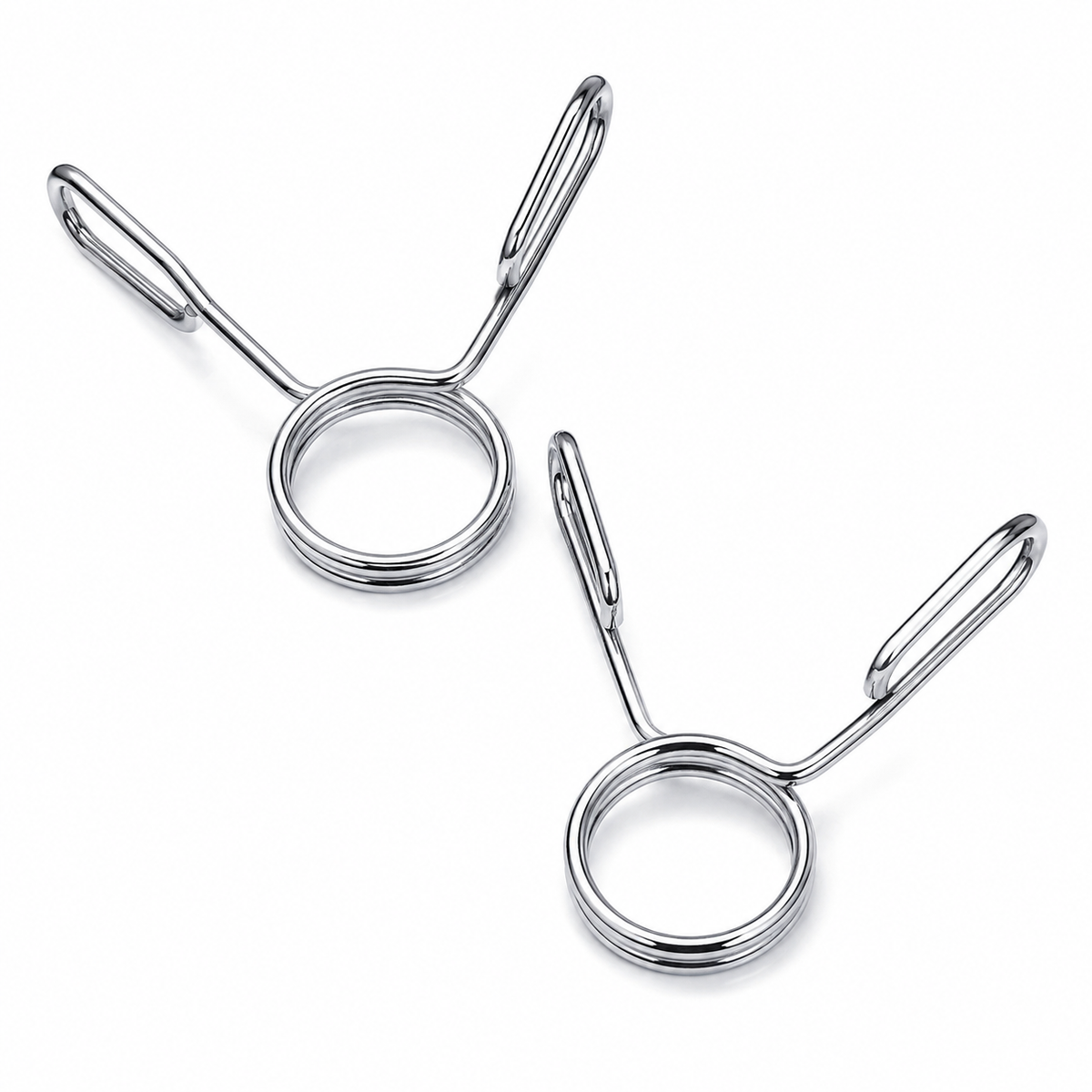 Seguro de pinzas olímpica para barra de pesas, ideal para fijar discos de forma segura en entrenamientos de fuerza, gimnasio y crossfit.