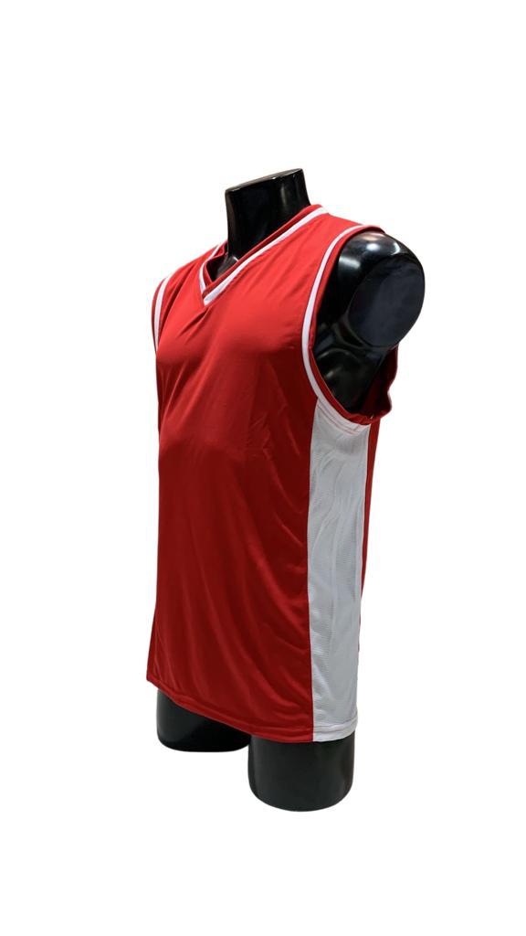 Camiseta de Básquetbol Varón Mundial Rojo Blanco | L | XL | 2XL || LJS