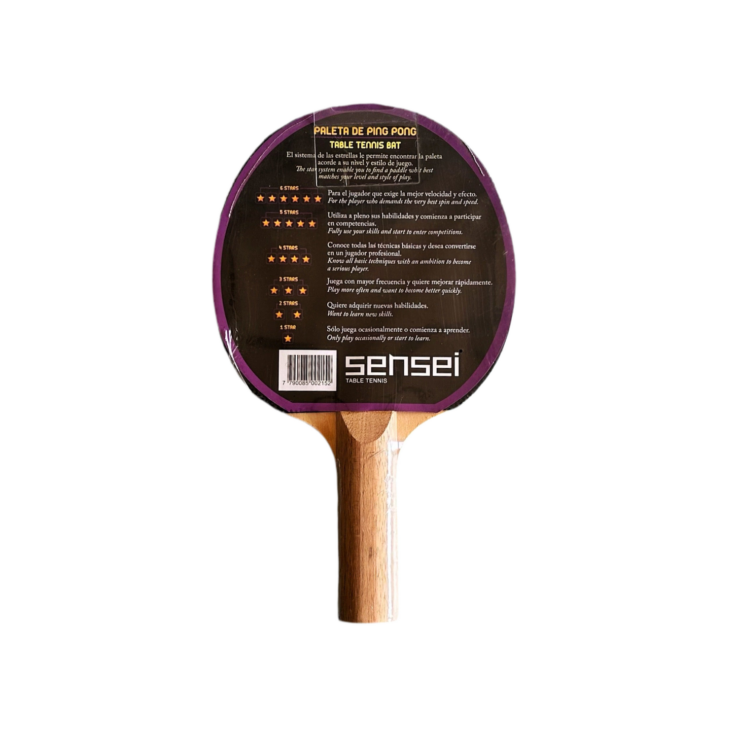 Paletas de Ping pong sensei 1 estrella