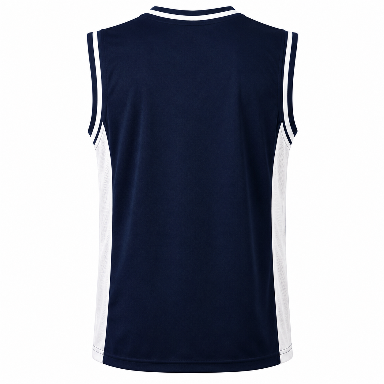 Camiseta Básquetbol Mundial Varón Azul Marino/Blanco DryFit Confección Nacional | LJS