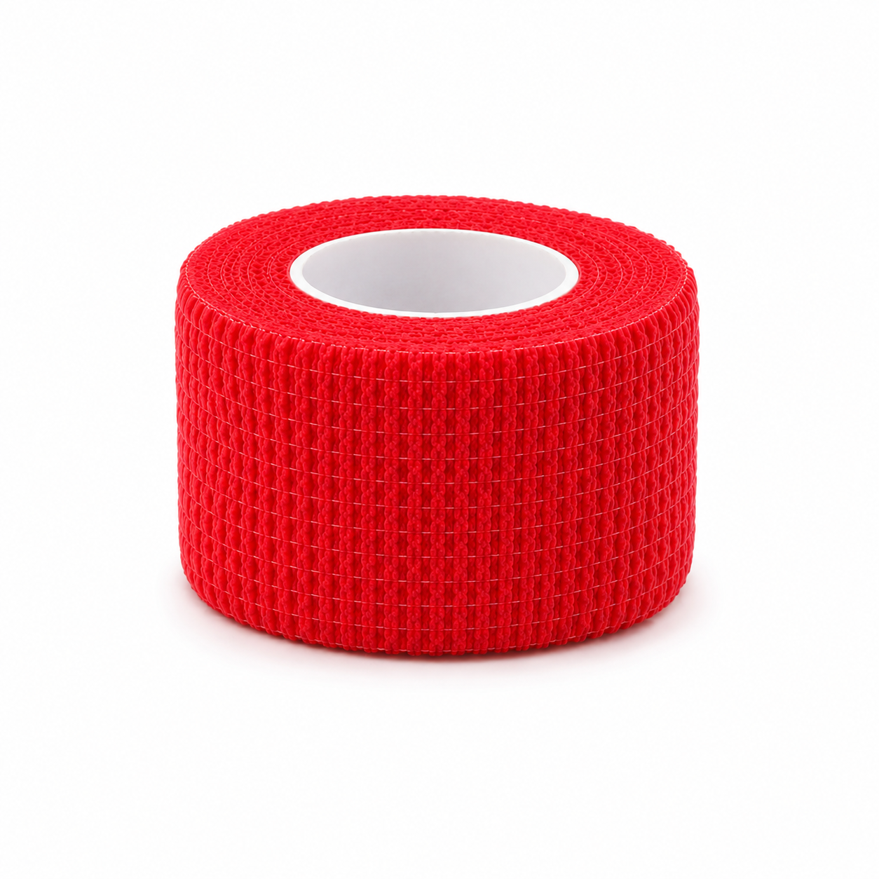 Venda autoadherente roja tipo Koban de 5 cm x 4,5 mt para sujeción, compresión, vendaje deportivo, soporte muscular y primeros auxilios.