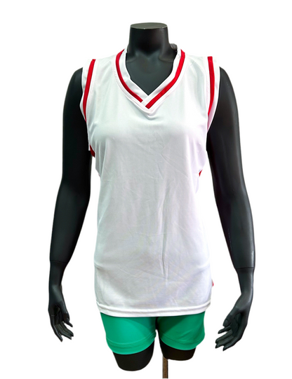 Camiseta mundial dama blanco/rojo