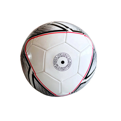 Balón fútbol eco N°5 Blanco - Negro - Rojo