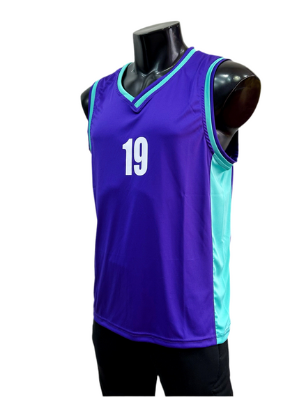 Camiseta mundial varón morado/turquesa
