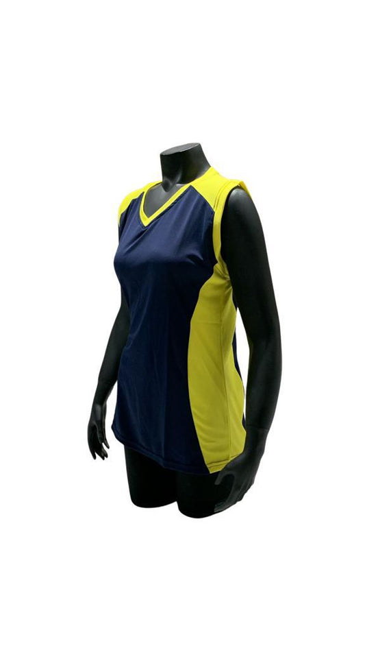 Camiseta mundial dama azul marino/amarillo villa