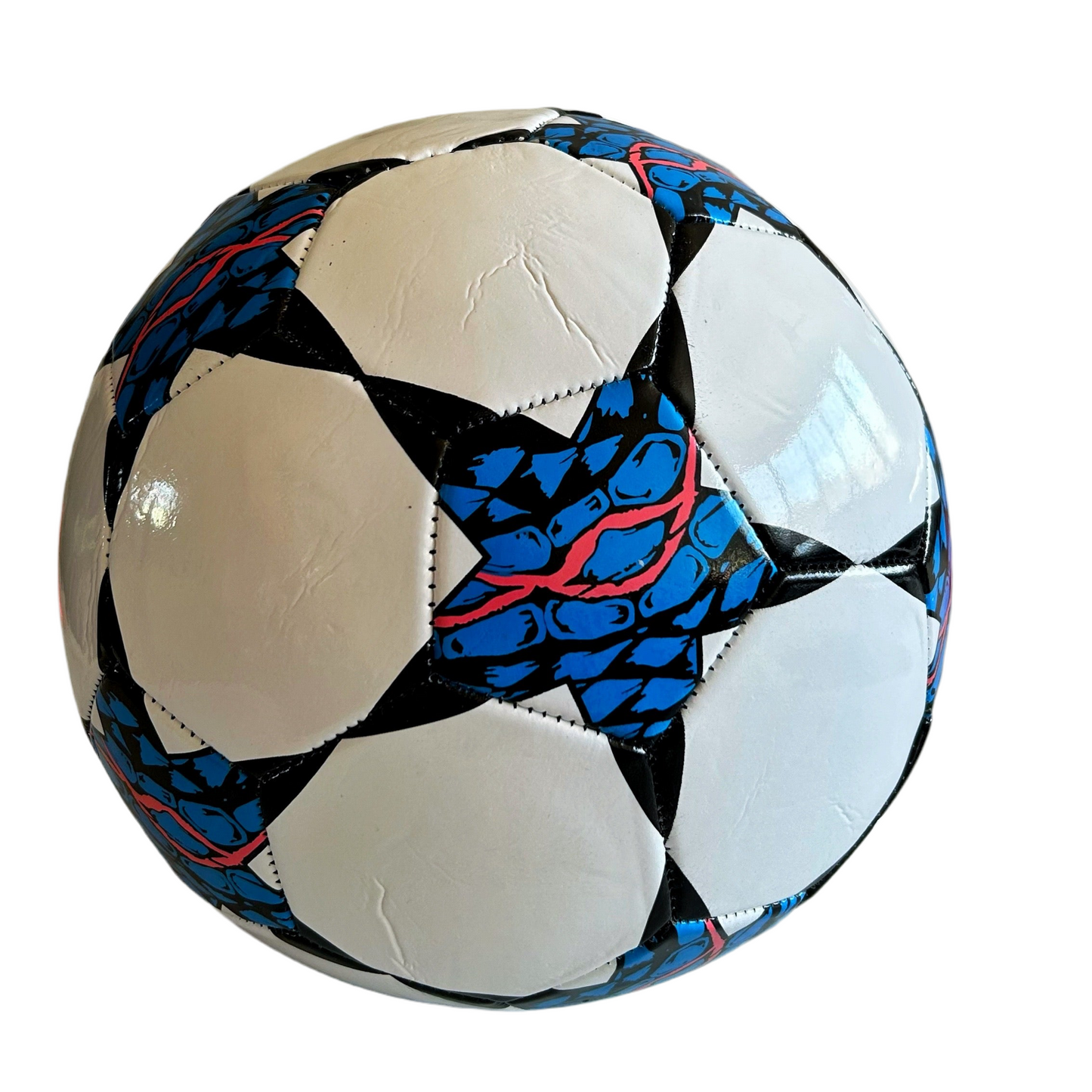 Balón fútbol N°5 Blanco - Azul - Rosa
