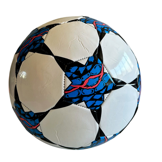Balón fútbol N°5 Blanco - Azul - Rosa