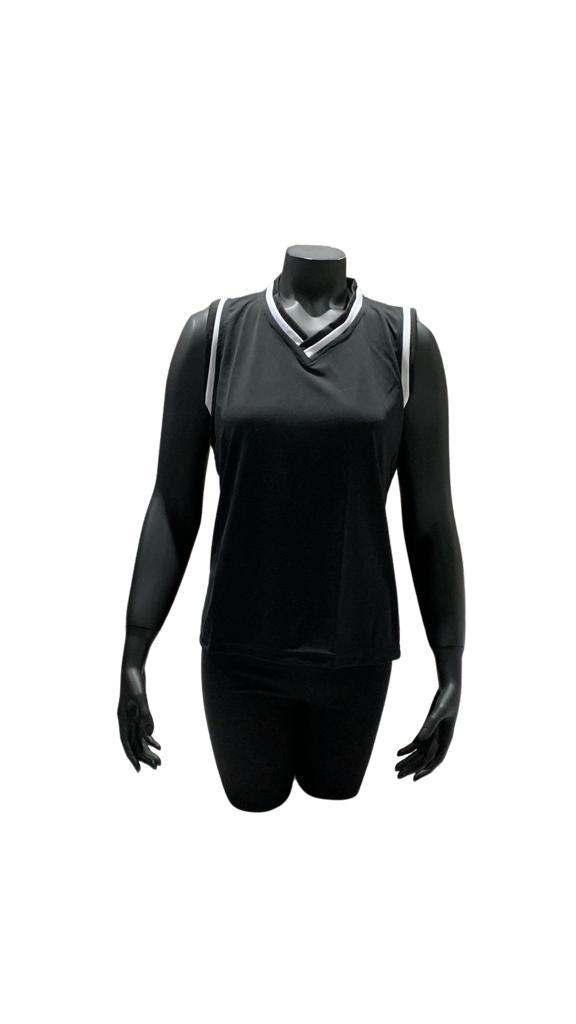 Camiseta dama negro/blanco