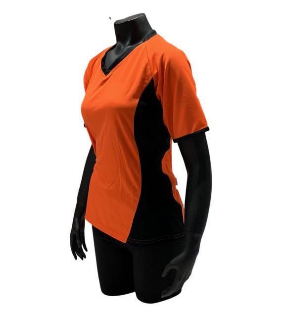 Camiseta dama Naranja - Negro