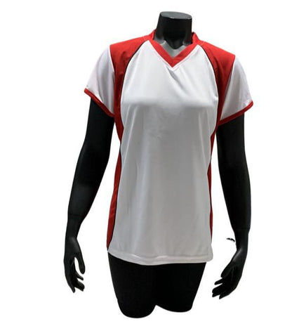 Camiseta dama Blanco - Rojo - Negro
