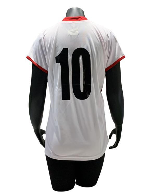 Camiseta dama Blanco - Rojo - Negro