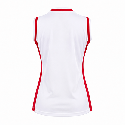 Camiseta Básquetbol Mundial Dama Blanco/Rojo DryFit Confección Nacional | LJS