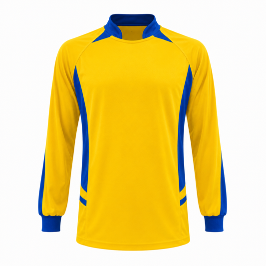 Camiseta manga larga Amarillo - Azul rey