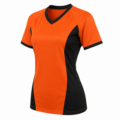 Camiseta dama Naranja - Negro
