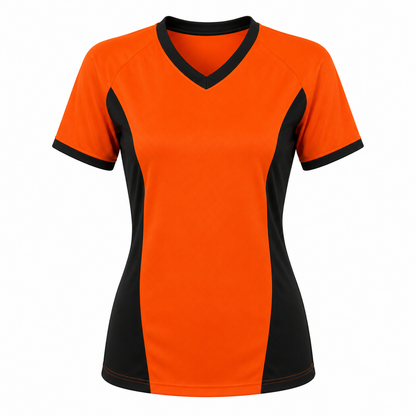 Camiseta dama Naranja - Negro