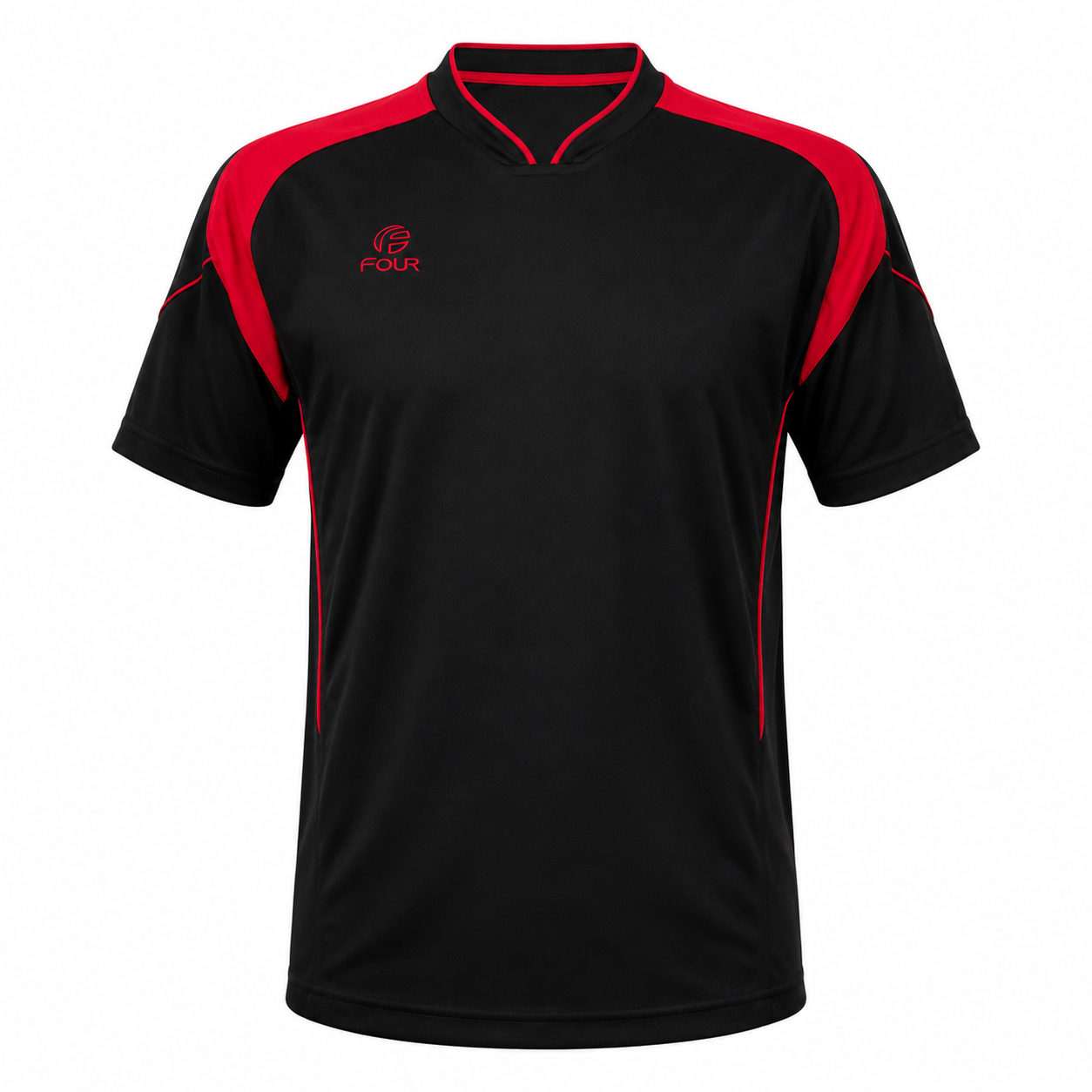 Camiseta y Short Negro - Rojo  Four