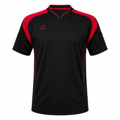 Camiseta y Short Negro - Rojo  Four