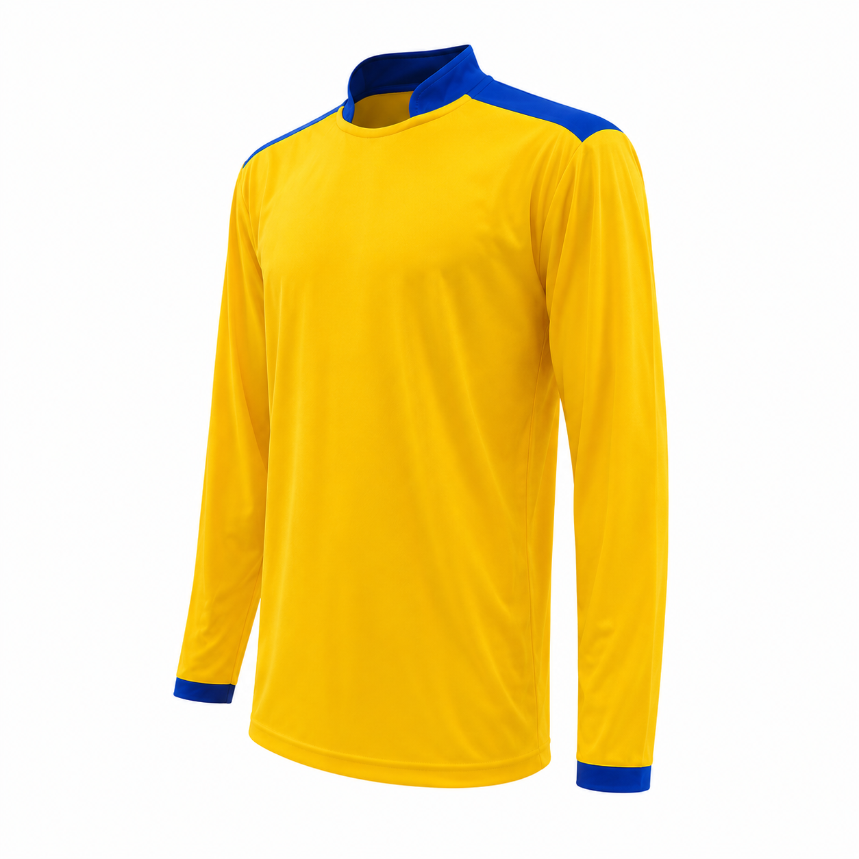 Camiseta manga larga Amarillo - Azul rey