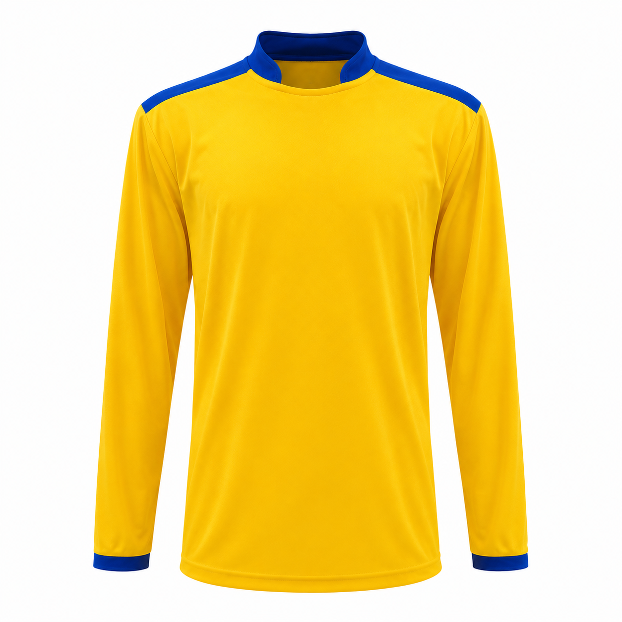 Camiseta manga larga Amarillo - Azul rey