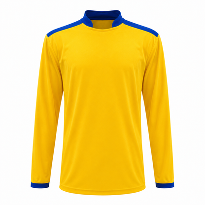 Camiseta manga larga Amarillo - Azul rey