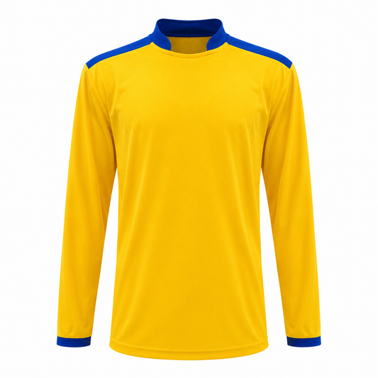 Camiseta manga larga Amarillo - Azul rey