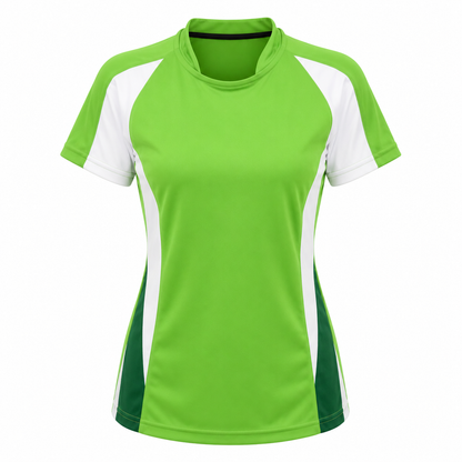 Camiseta dama Valquiria Verde claro - Blanco - Verde oscuro
