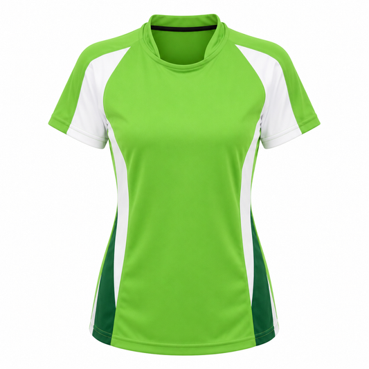 Camiseta dama Valquiria Verde claro - Blanco - Verde oscuro