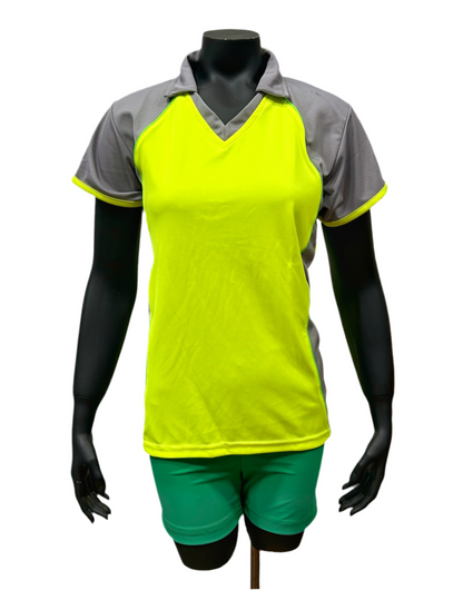 Camiseta dama Amarillo flúor - Gris - Vivo verde
