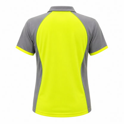 Camiseta Dama Amarillo Flúor/Gris Vivo Verde DryFit Confección Nacional | LJS