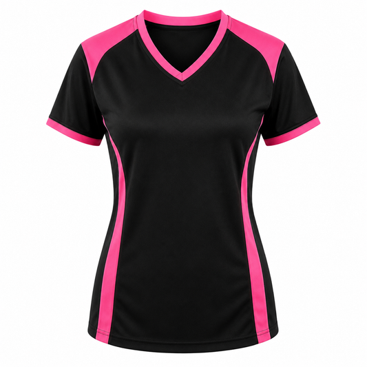 Camiseta dama Negro - Rosado