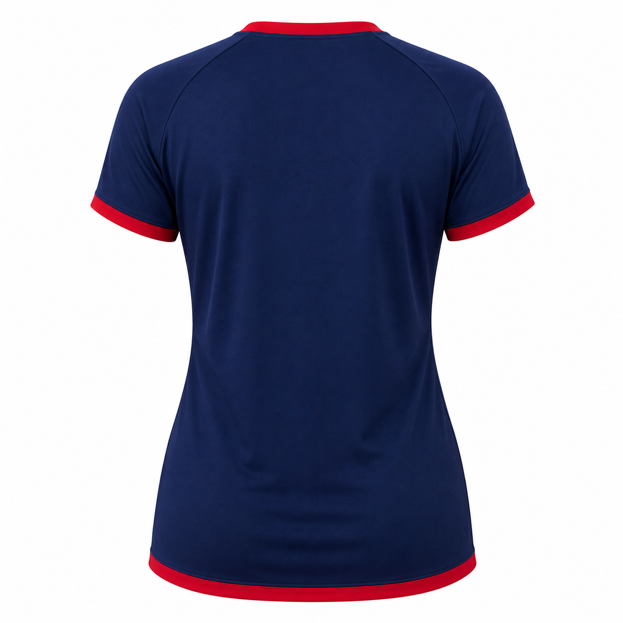 Camiseta dama Lisa collerete Azul marino - Rojo