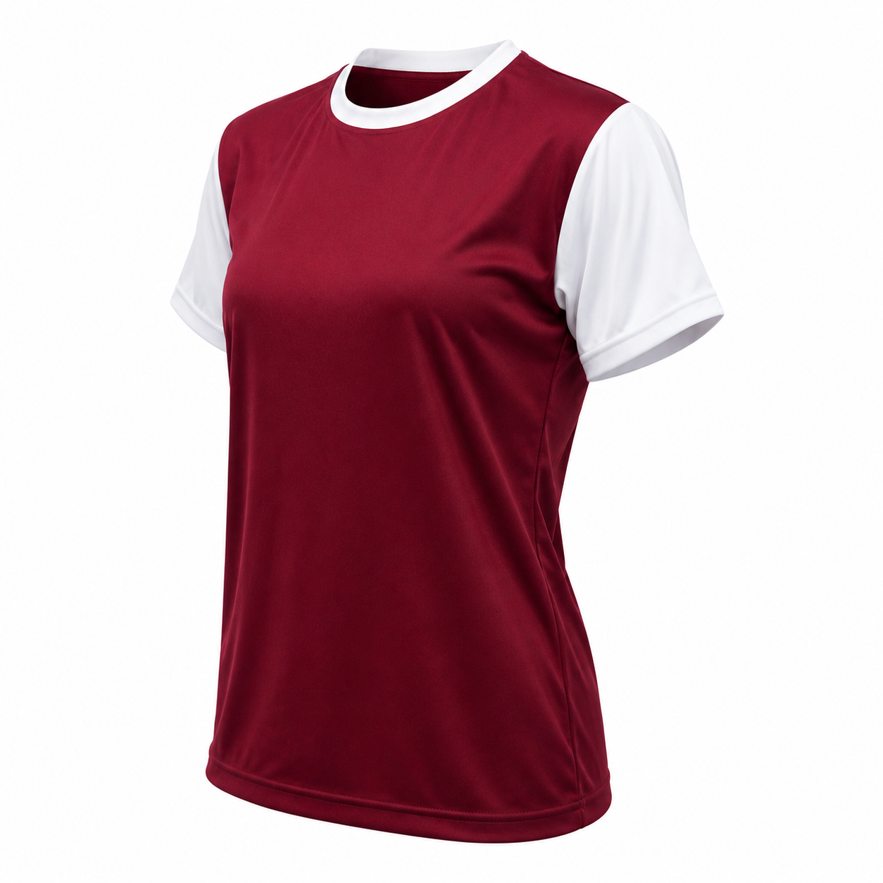 Camiseta Dama Lisa Burdeo Blanco DryFit – Confección Nacional | LJS