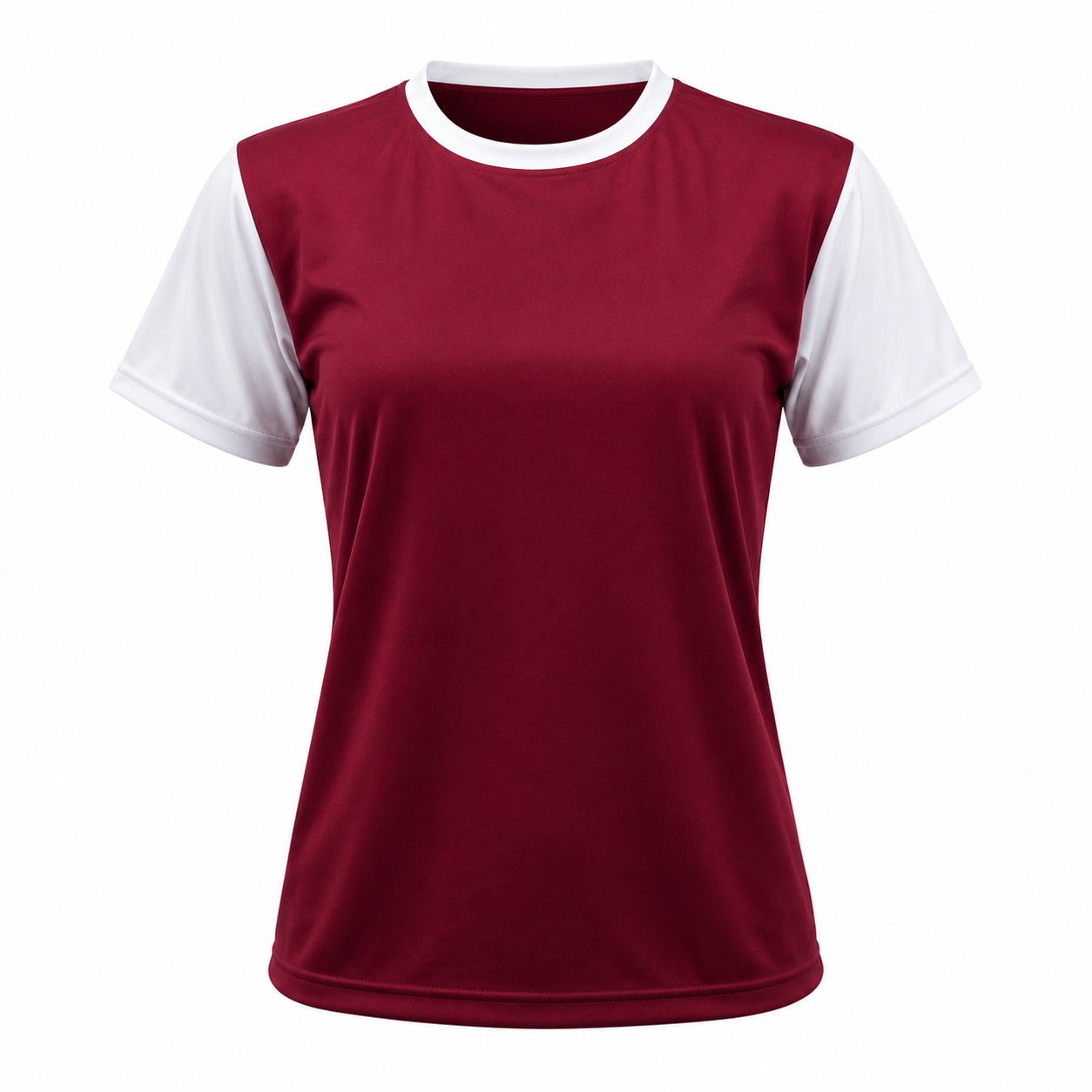 Camiseta Dama Lisa Burdeo Blanco DryFit – Confección Nacional | LJS