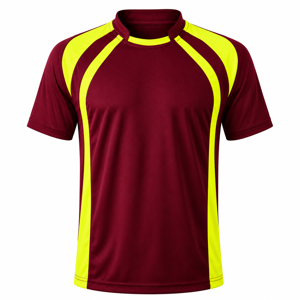 Camiseta Dínamo Burdeo Amarillo Flúor Personalizable | Confección Nacional