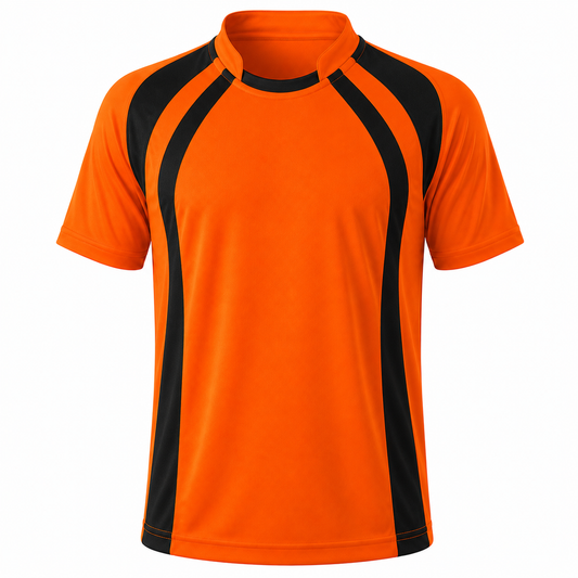 Camiseta Dínamo Naranja Negro Personalizable | Confección Nacional