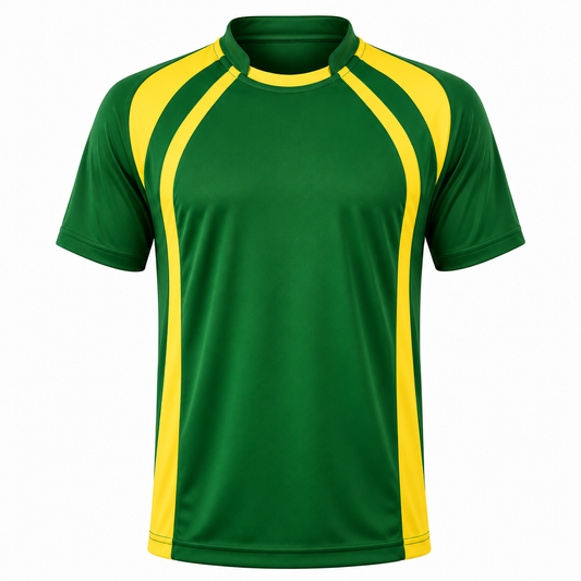 Camiseta Dinamo Verde con Amarillo DryFit Personalizable | Confección Nacional