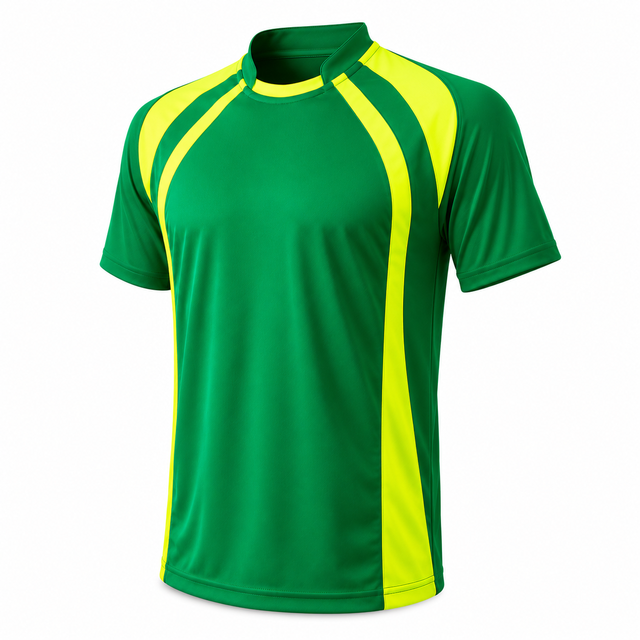 Camiseta Dinamo Verde con Amarillo Flúor DryFit Personalizable | Confección Nacional