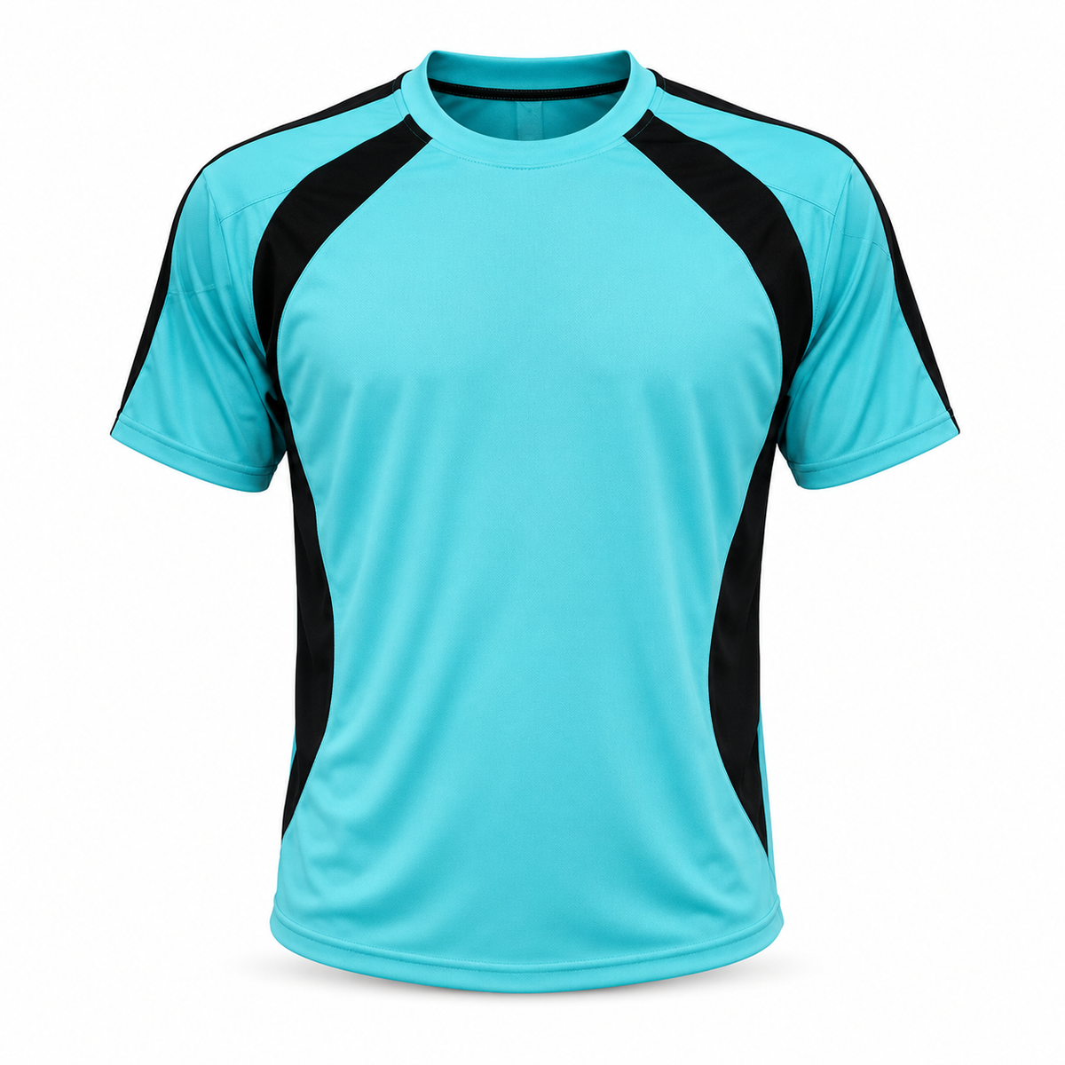 Camiseta deportiva Ajax color turquesa y negro confeccionada en tela DryFit, personalizable con numeración, ideal para fútbol, entrenamientos y equipos deportivos.