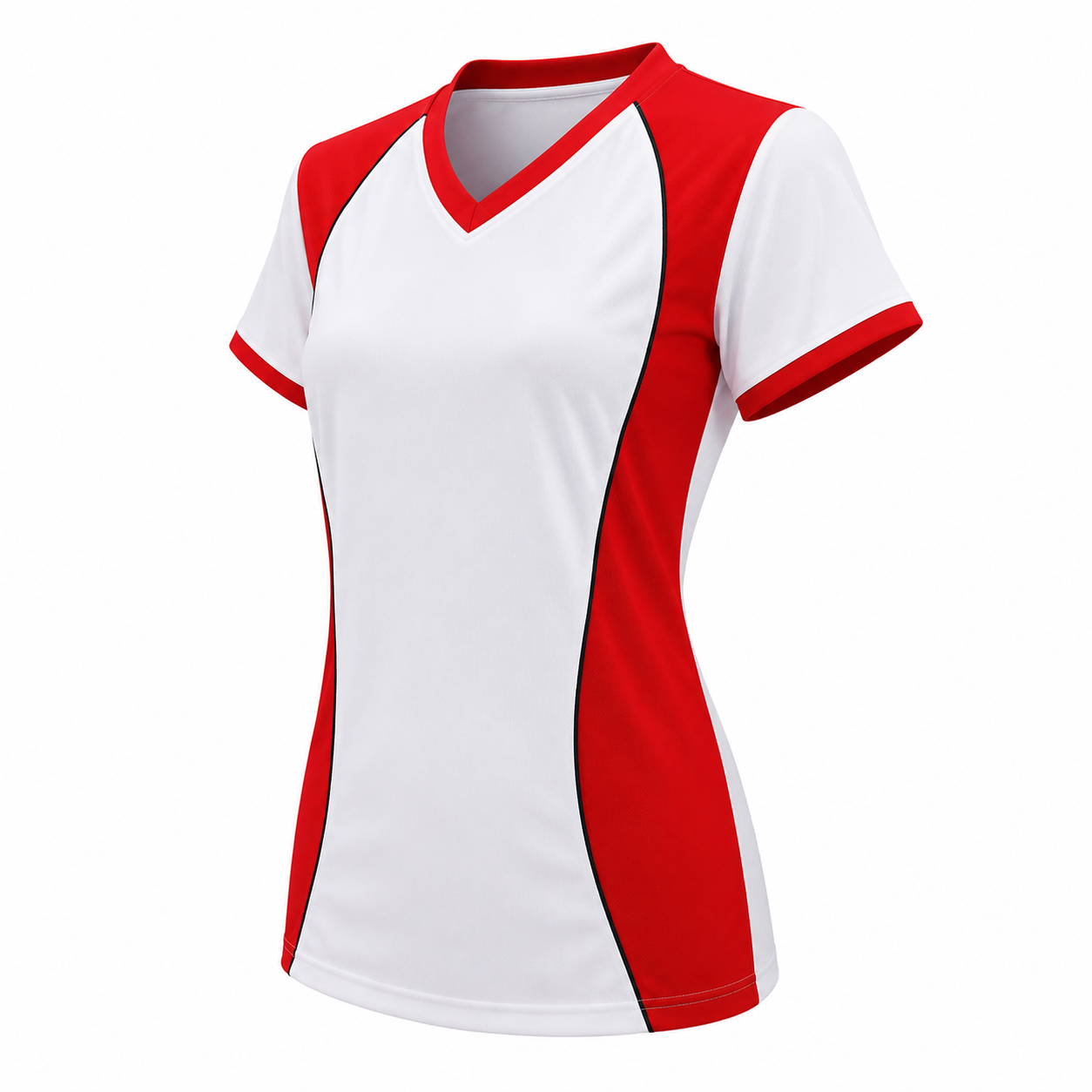 Camiseta dama Blanco - Rojo - Negro