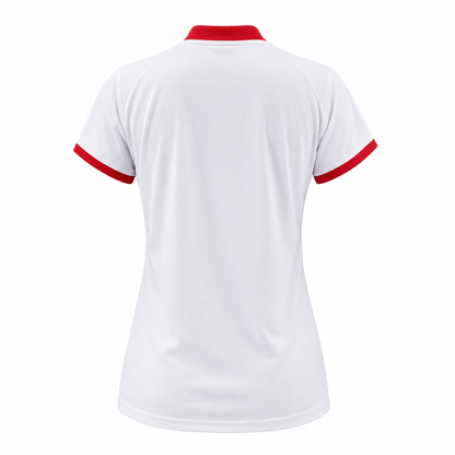 Camiseta dama Blanco - Rojo - Negro