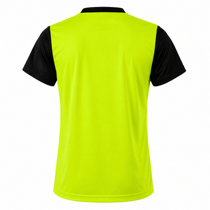 Camiseta Dama Lisa Amarilla Flúor Negro | Confección Nacional