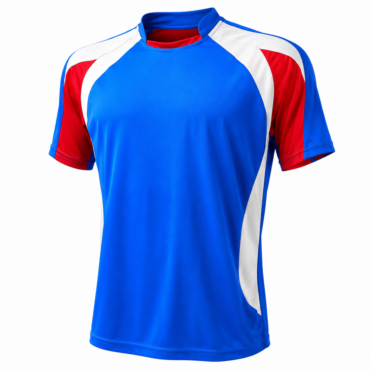 Camiseta Deportiva Modelo Océano Blanco Rojo Dryfit | Confección Nacional