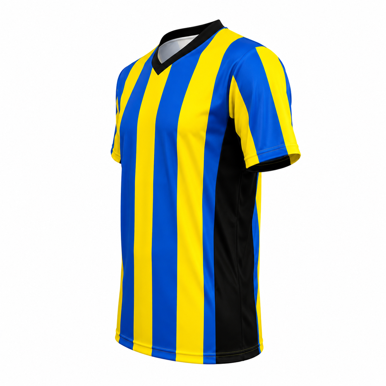 Camiseta Rayada Amarillo Azul Negro DryFit – Confección Nacional
