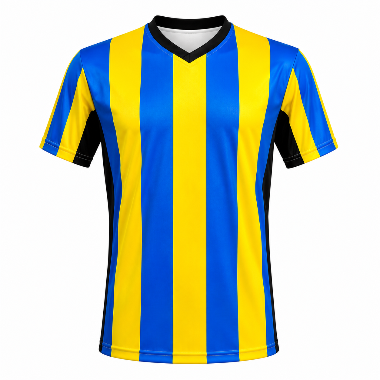 Camiseta Rayada Amarillo Azul Negro DryFit – Confección Nacional