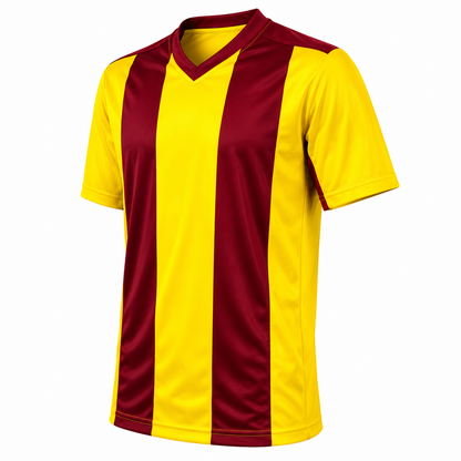 Camiseta Rayada Amarillo Burdeo DryFit – Confección Nacional